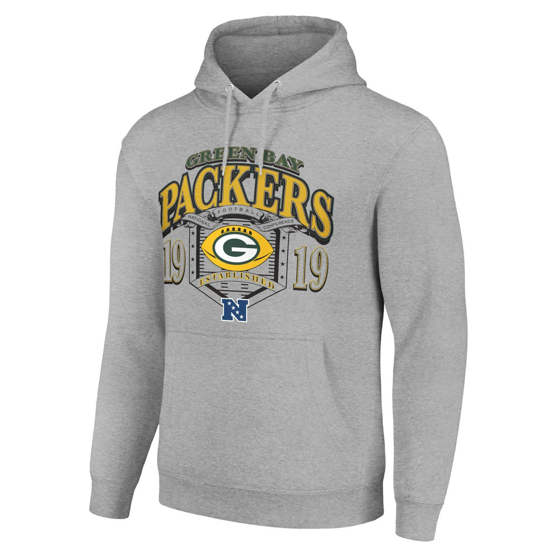 Green Bay Packers Starter 80s Retro Pullover Hoodie - Heather Gray for sale