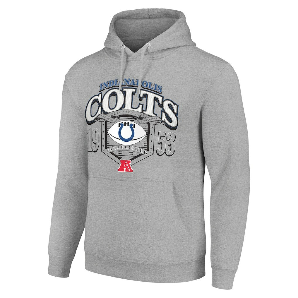 Indianapolis Colts Starter 80s Retro Pullover Hoodie - Heather Gray cheap