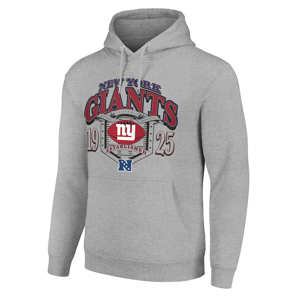 New York Giants Starter 80s Retro Pullover Hoodie - Heather Gray on sale