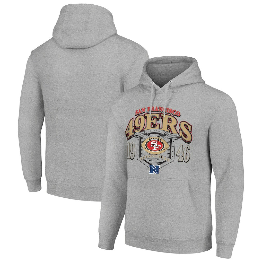 San Francisco 49ers Starter 80s Retro Pullover Hoodie - Heather Gray sale