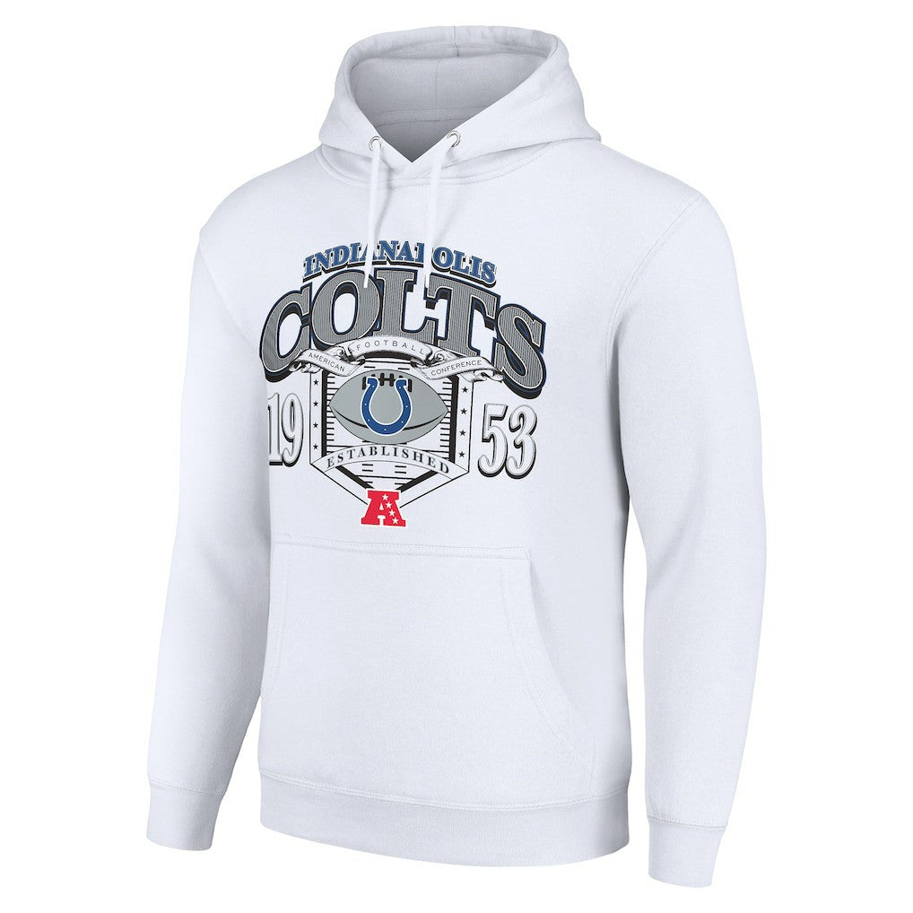 Indianapolis Colts Starter 80s Retro Pullover Hoodie - White on sale