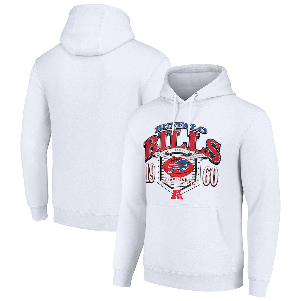 Buffalo Bills Starter 80s Retro Pullover Hoodie - White on sale