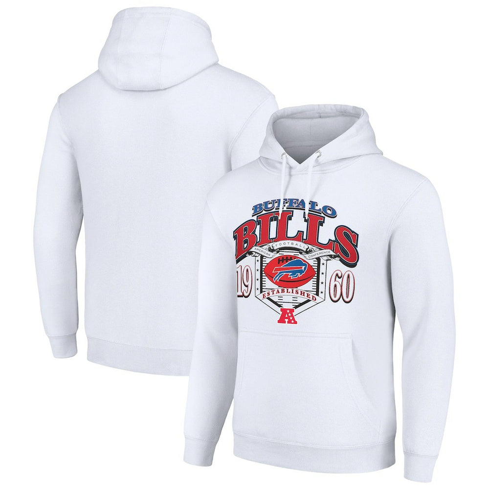 Buffalo Bills Starter 80s Retro Pullover Hoodie - White on sale
