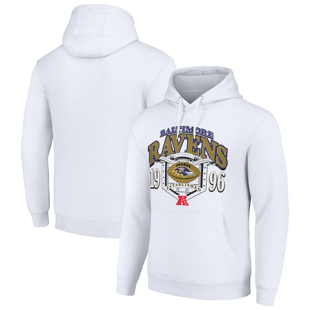 Baltimore Ravens Starter 80s Retro Pullover Hoodie - White for sale