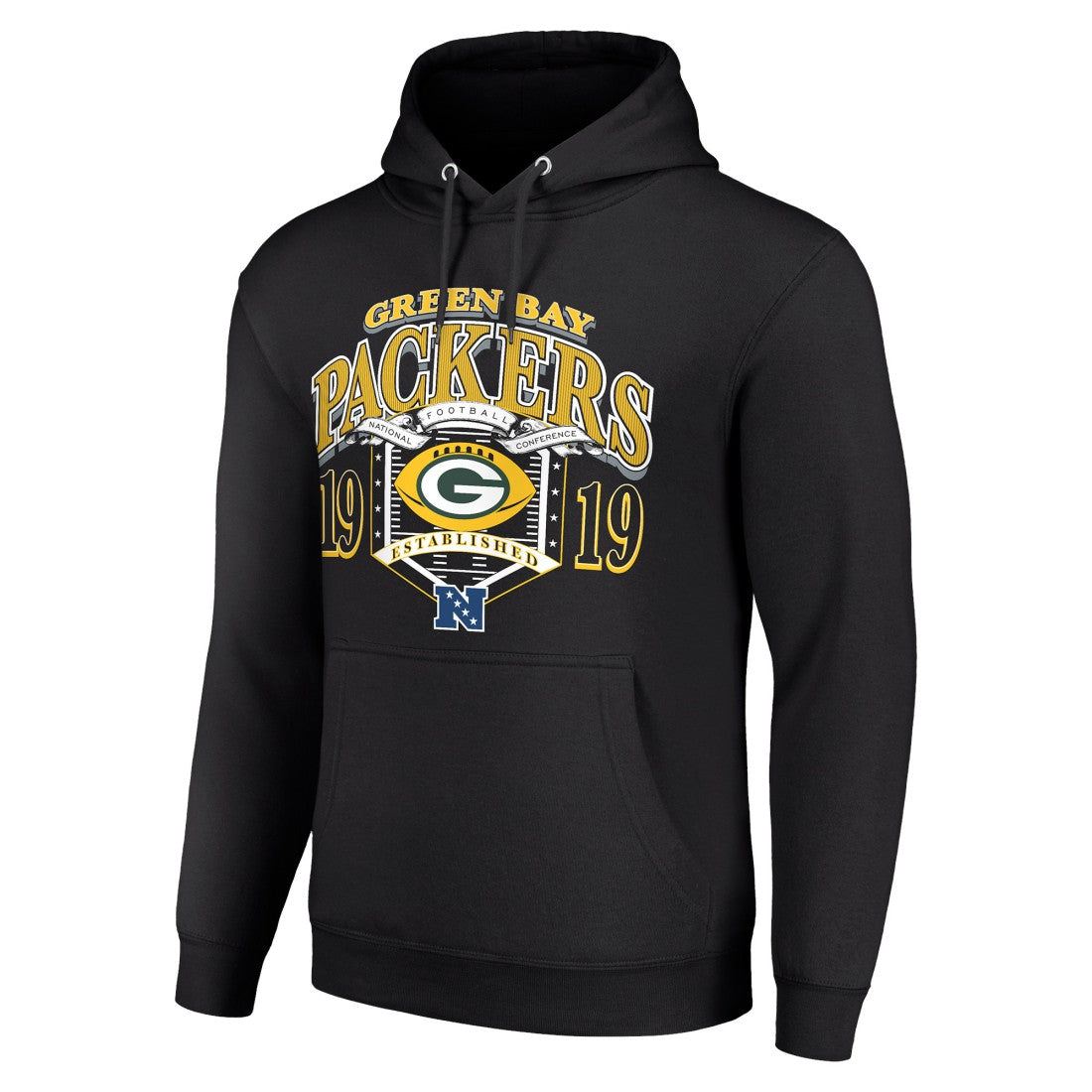 Green Bay Packers Starter 80s Retro Pullover Hoodie - Black for sale