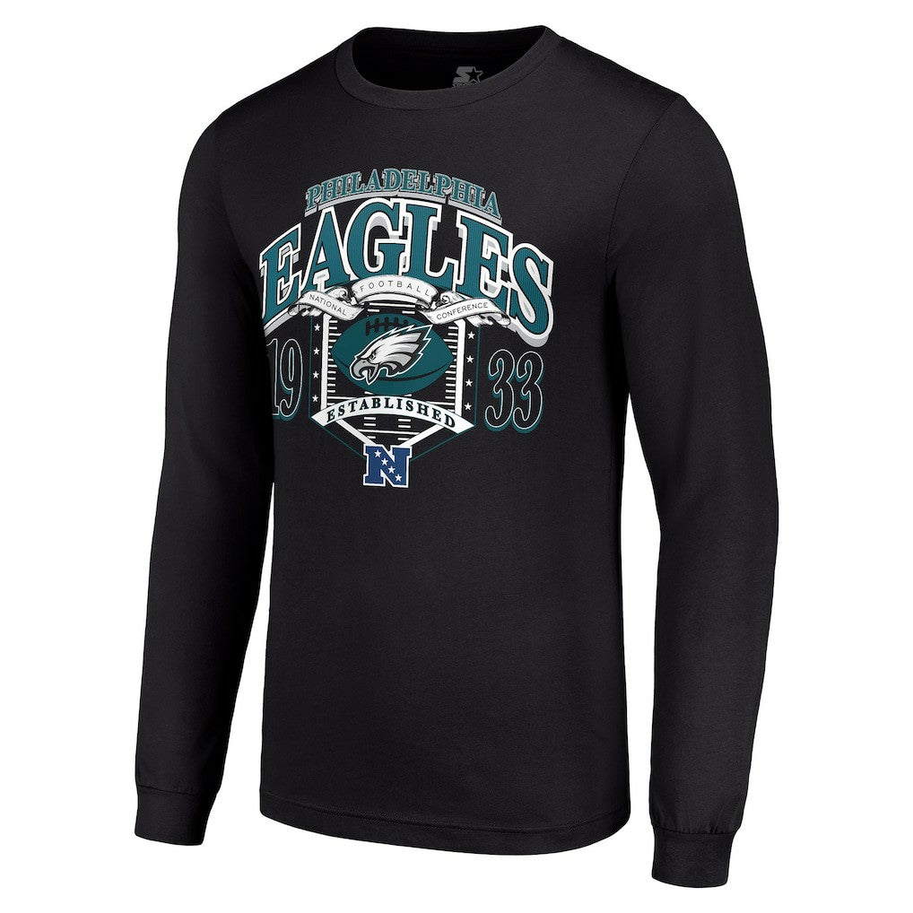 Philadelphia Eagles Starter Retro Long Sleeve Graphic T-Shirt - Black cheap