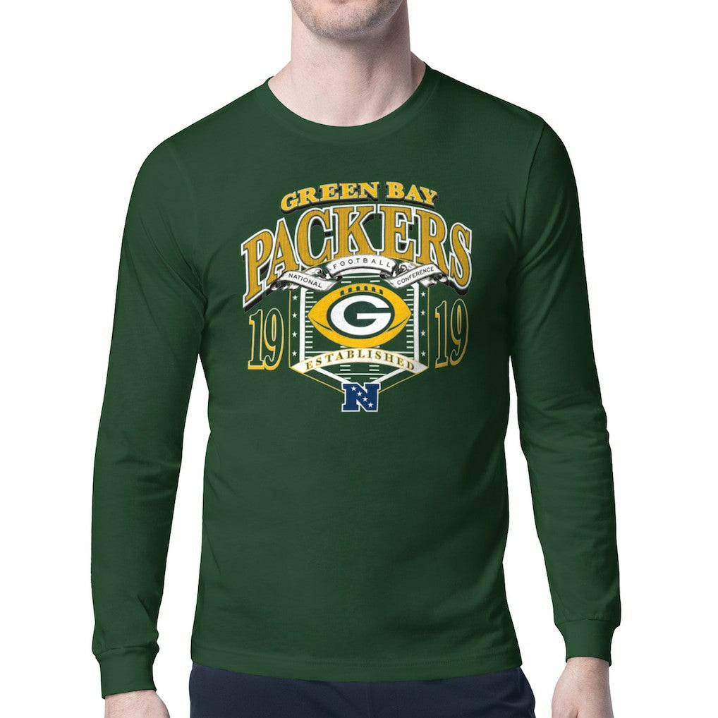 Green Bay Packers Starter Retro Long Sleeve Graphic T-Shirt - Olive on sale