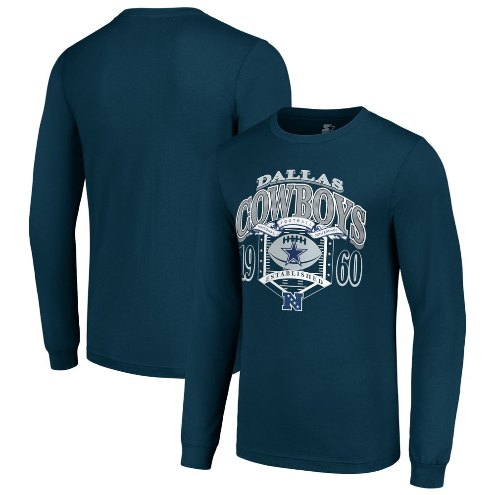Dallas Cowboys Starter Retro Long Sleeve Graphic T-Shirt - Navy sale