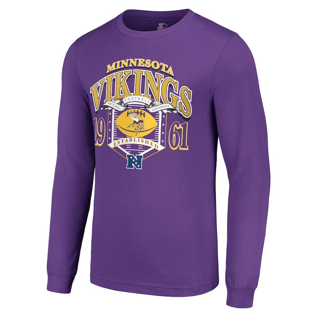Minnesota Vikings Starter Retro Long Sleeve Graphic T-Shirt - Purple discount