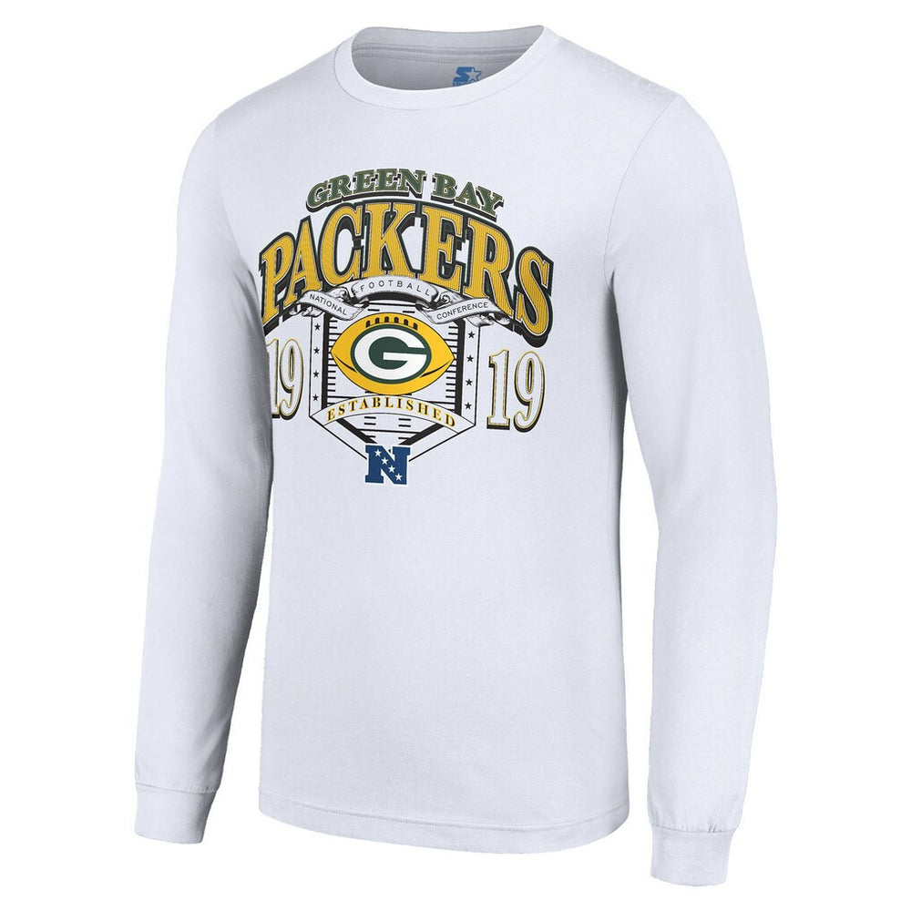 Green Bay Packers Starter Retro Long Sleeve Graphic T-Shirt - White sale