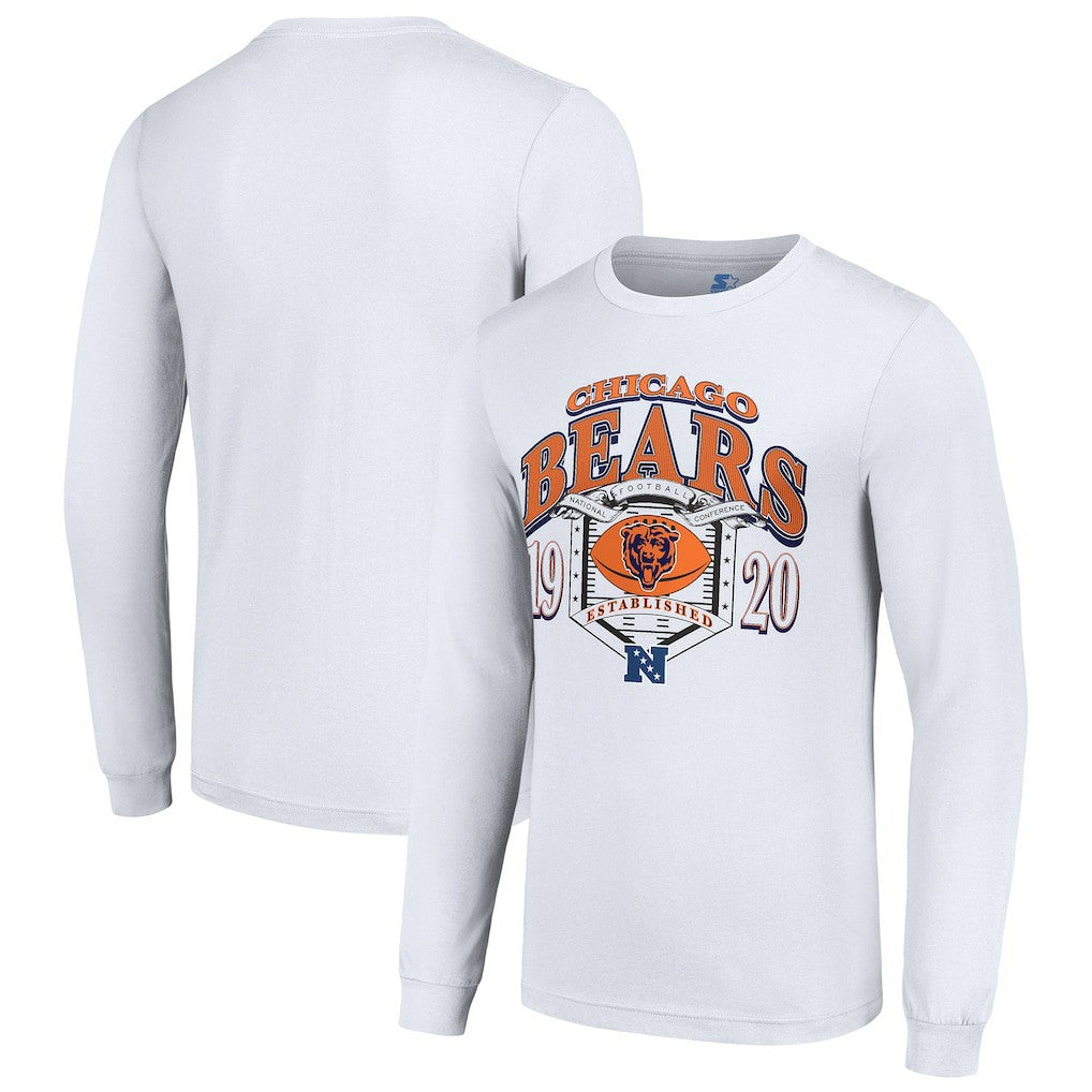Chicago Bears Starter Retro Long Sleeve Graphic T-Shirt - White sale
