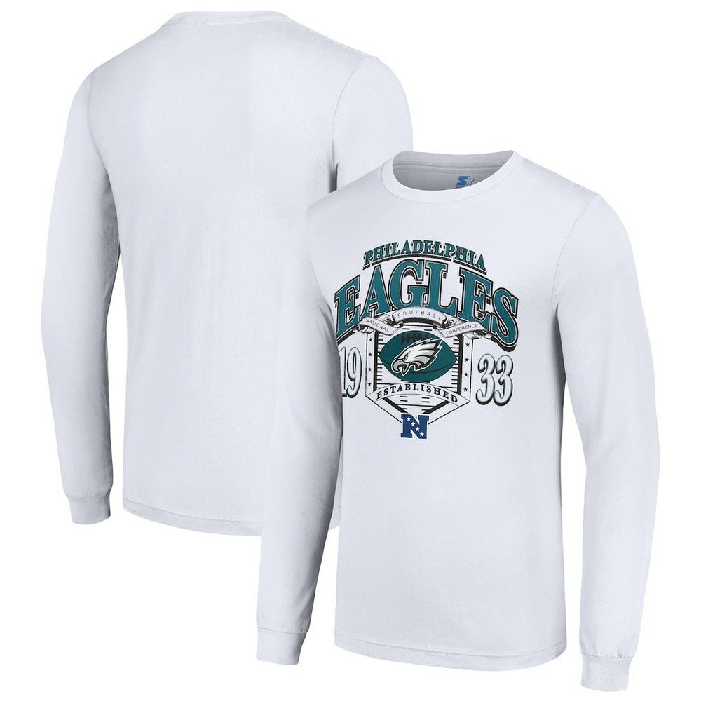 Philadelphia Eagles Starter Retro Long Sleeve Graphic T-Shirt - White for sale
