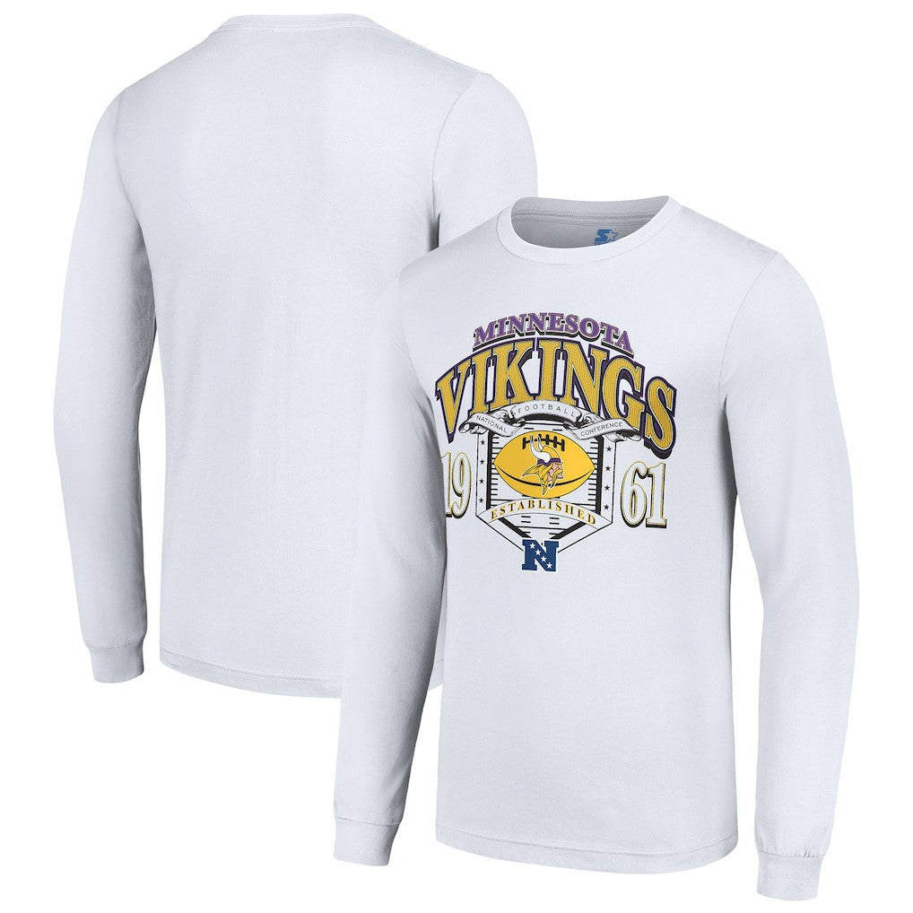 Minnesota Vikings Starter Retro Long Sleeve Graphic T-Shirt - White for sale