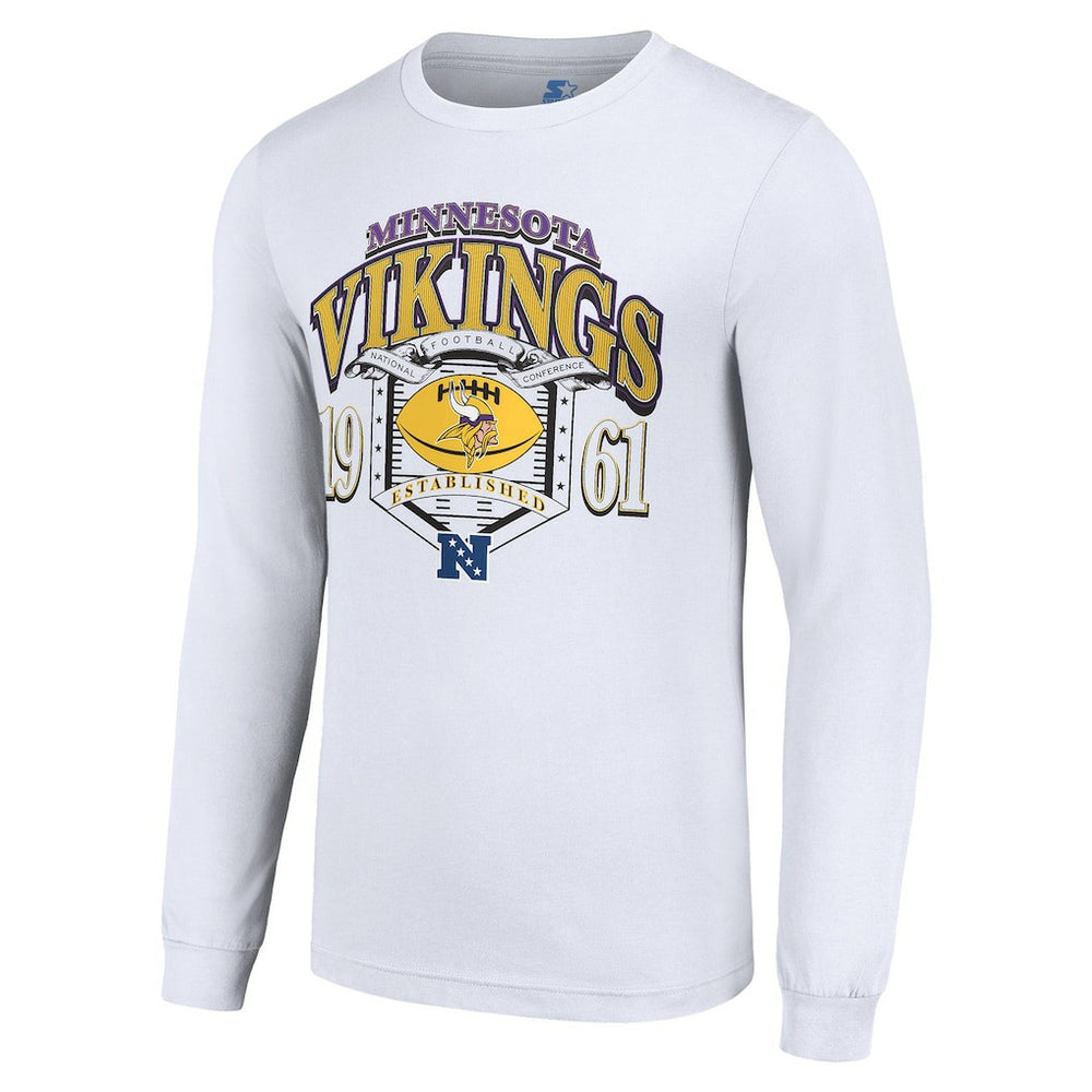 Minnesota Vikings Starter Retro Long Sleeve Graphic T-Shirt - White for sale