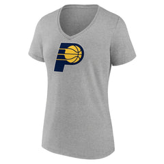 Indiana Pacers Women's Primary Logo V-Neck T-Shirt - Gray shop