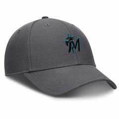 Miami Marlins Club Performance Adjustable Hat Gray