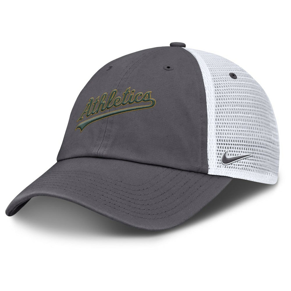 Athletics Wordmark Club Adjustable Trucker Hat Gray