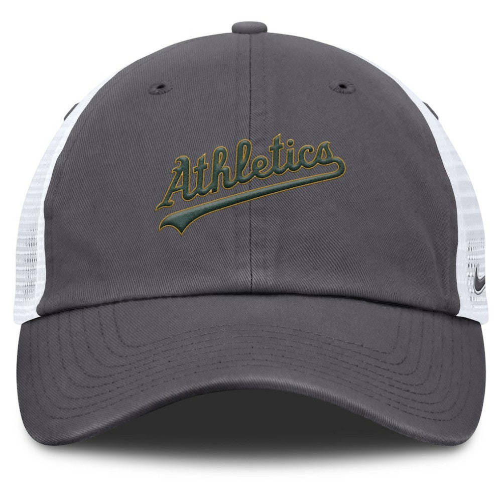 Athletics Wordmark Club Adjustable Trucker Hat Gray