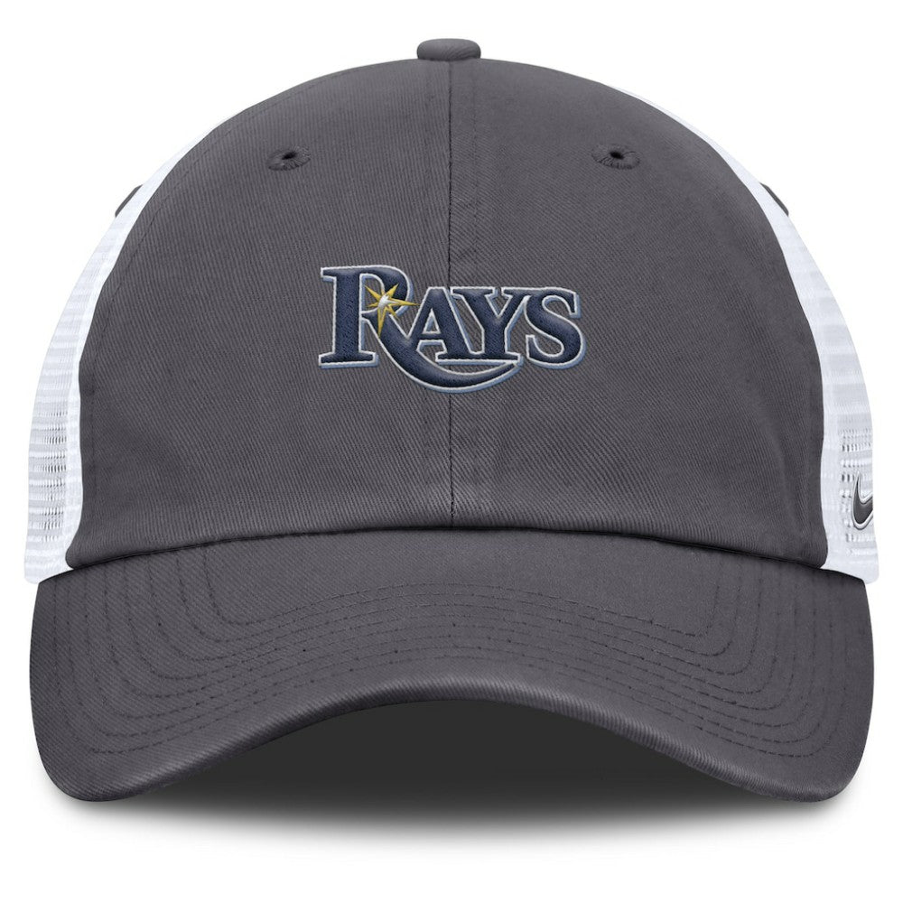 Tampa Bay Rays Wordmark Club Adjustable Trucker Hat Gray