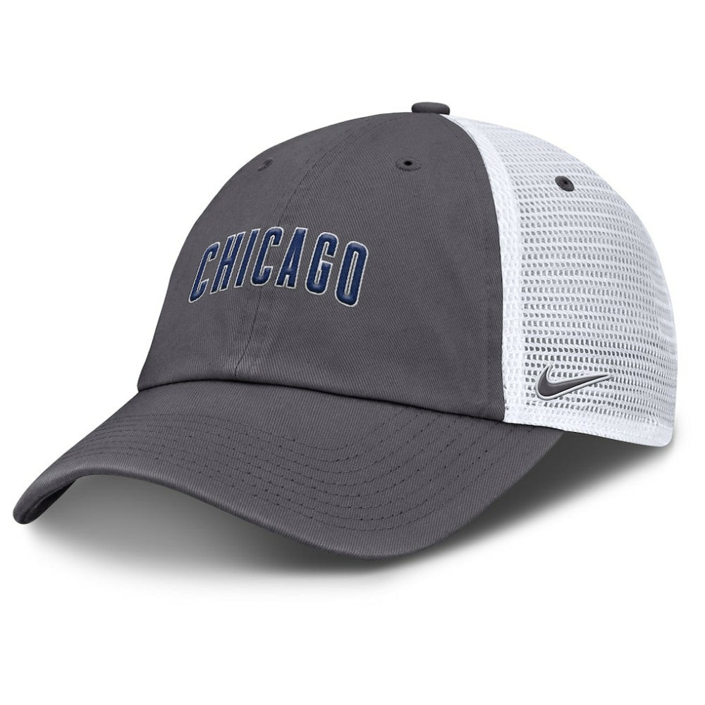 Chicago Cubs Wordmark Club Adjustable Trucker Hat Gray