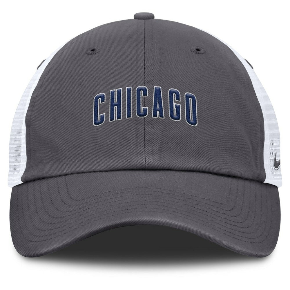 Chicago Cubs Wordmark Club Adjustable Trucker Hat Gray