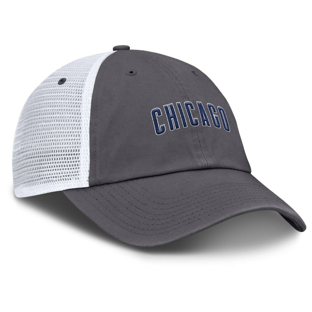 Chicago Cubs Wordmark Club Adjustable Trucker Hat Gray