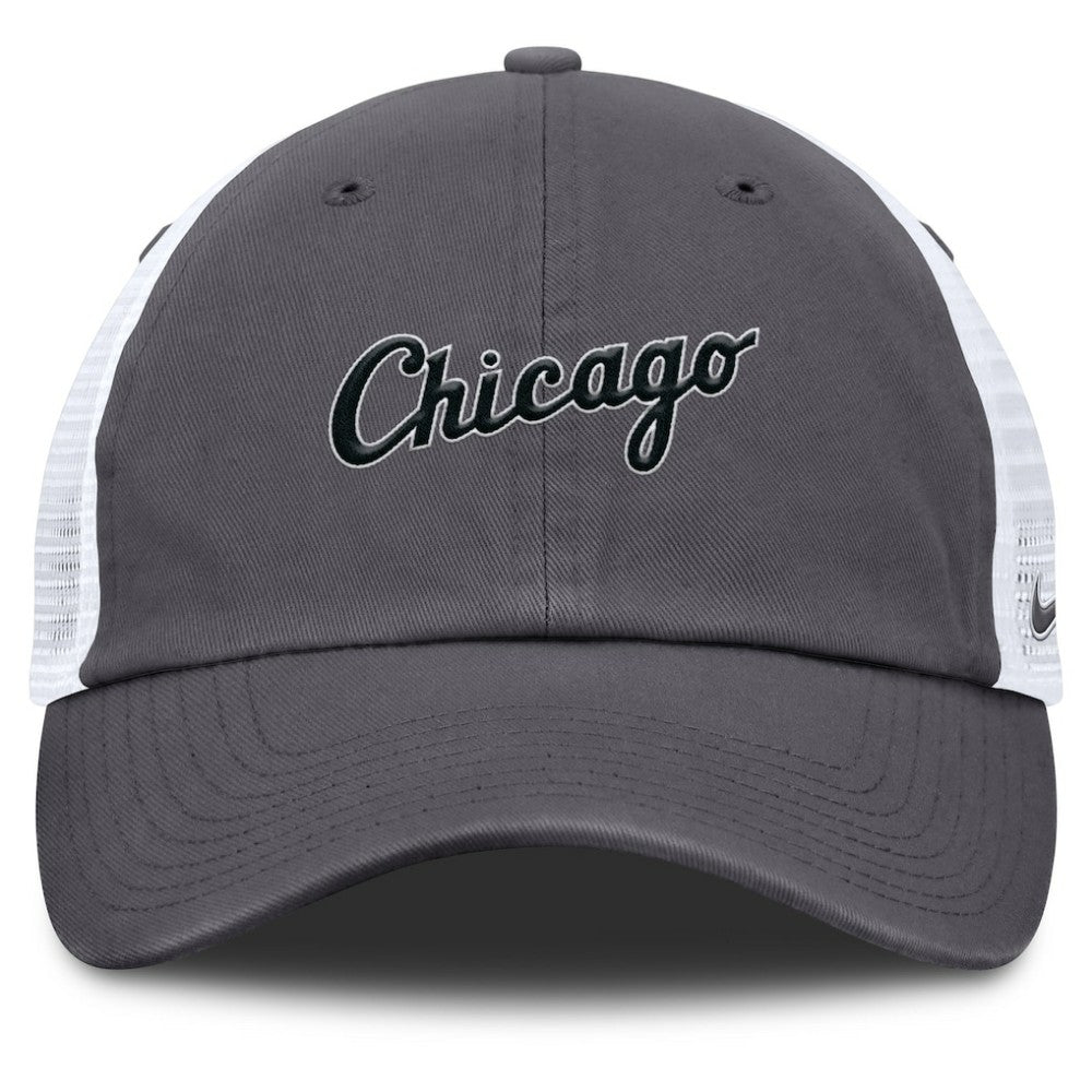 Chicago White Sox Wordmark Club Adjustable Trucker Hat Gray