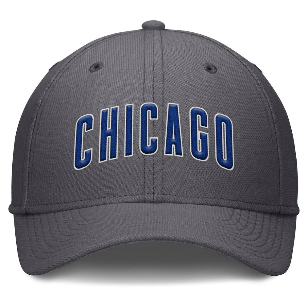 Chicago Cubs Swoosh Performance Flex Hat Gray