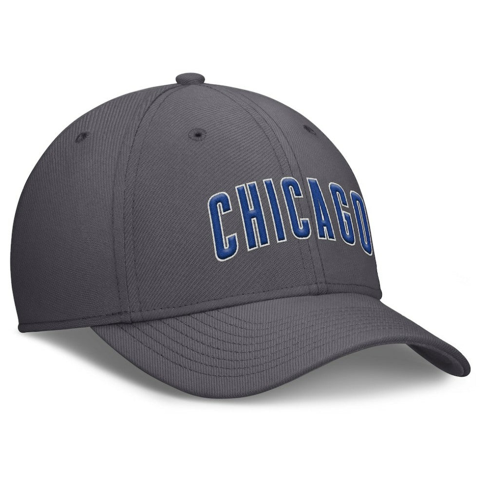 Chicago Cubs Swoosh Performance Flex Hat Gray