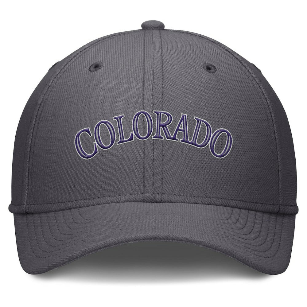 Colorado Rockies Swoosh Performance Flex Hat Gray