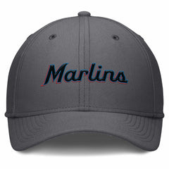 Miami Marlins Swoosh Performance Flex Hat Gray