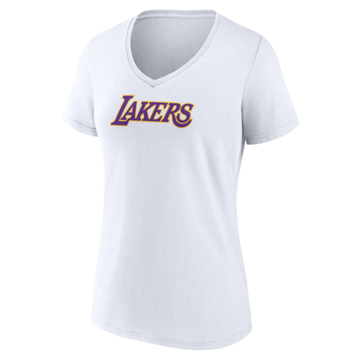 Los Angeles Lakers Women's Wordmark Home V-Neck T-Shirt - White online