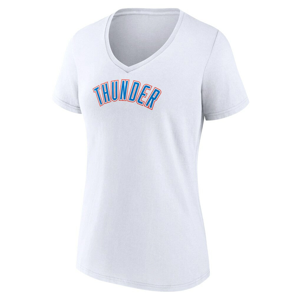Oklahoma City Thunder Women's Wordmark Home V-Neck T-Shirt - White on sale