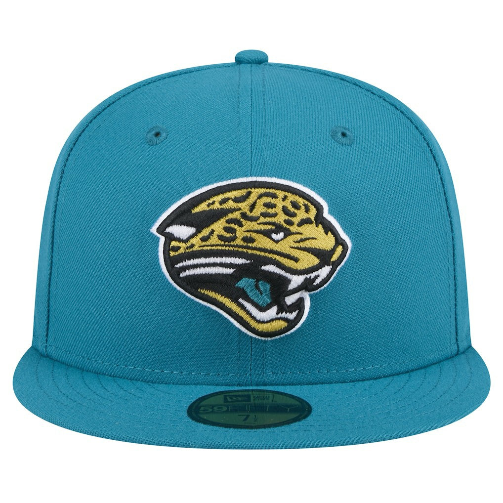 Jacksonville Jaguars New Era Throwback Logo Omaha 59FIFTY Fitted Hat - Teal online