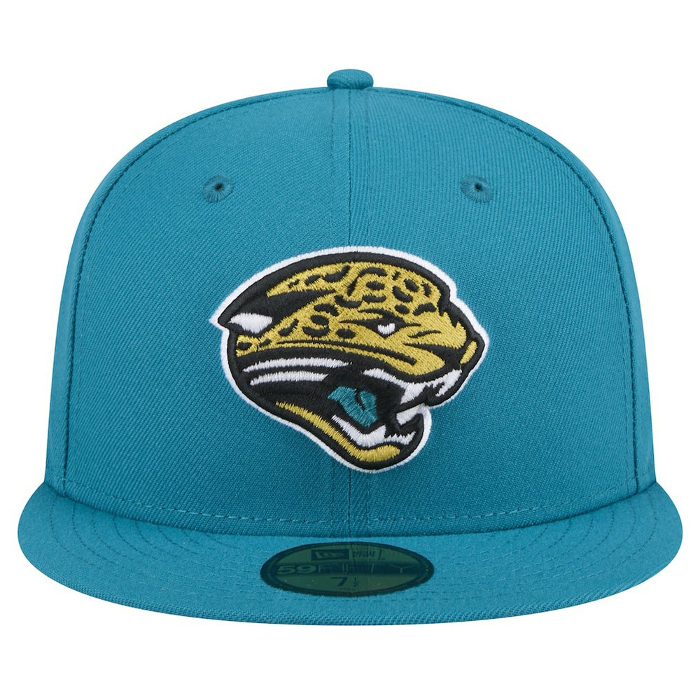 Jacksonville Jaguars New Era Throwback Logo Omaha 59FIFTY Fitted Hat - Teal online