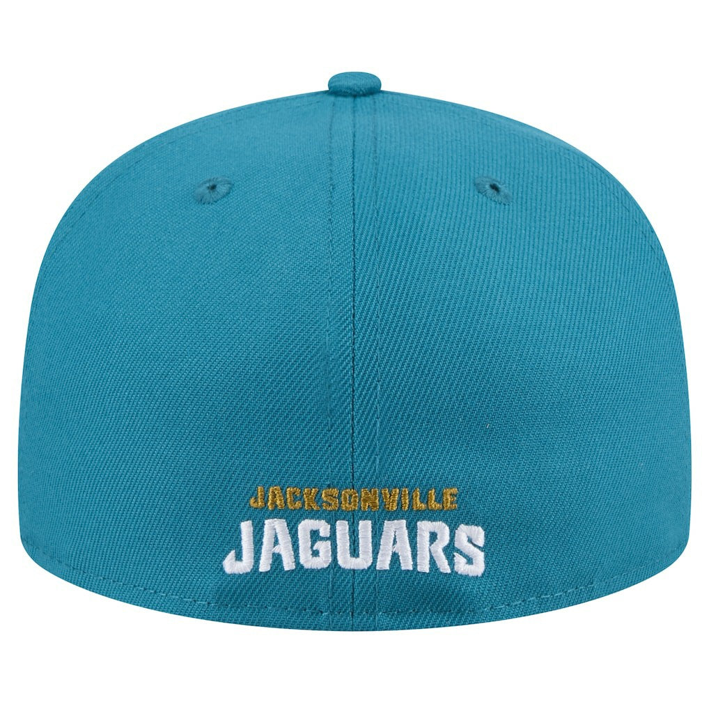 Jacksonville Jaguars New Era Throwback Logo Omaha 59FIFTY Fitted Hat - Teal online