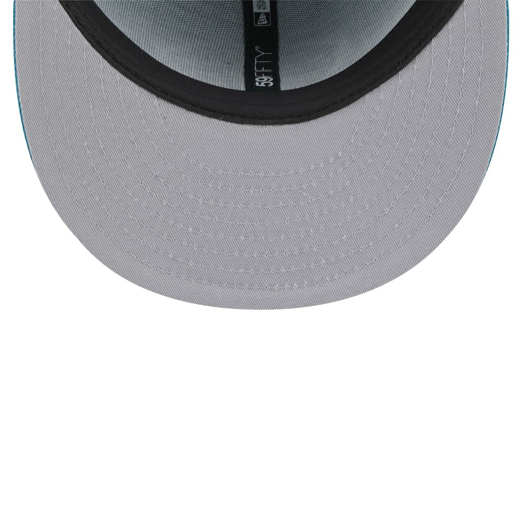 Jacksonville Jaguars New Era Throwback Logo Omaha 59FIFTY Fitted Hat - Teal online