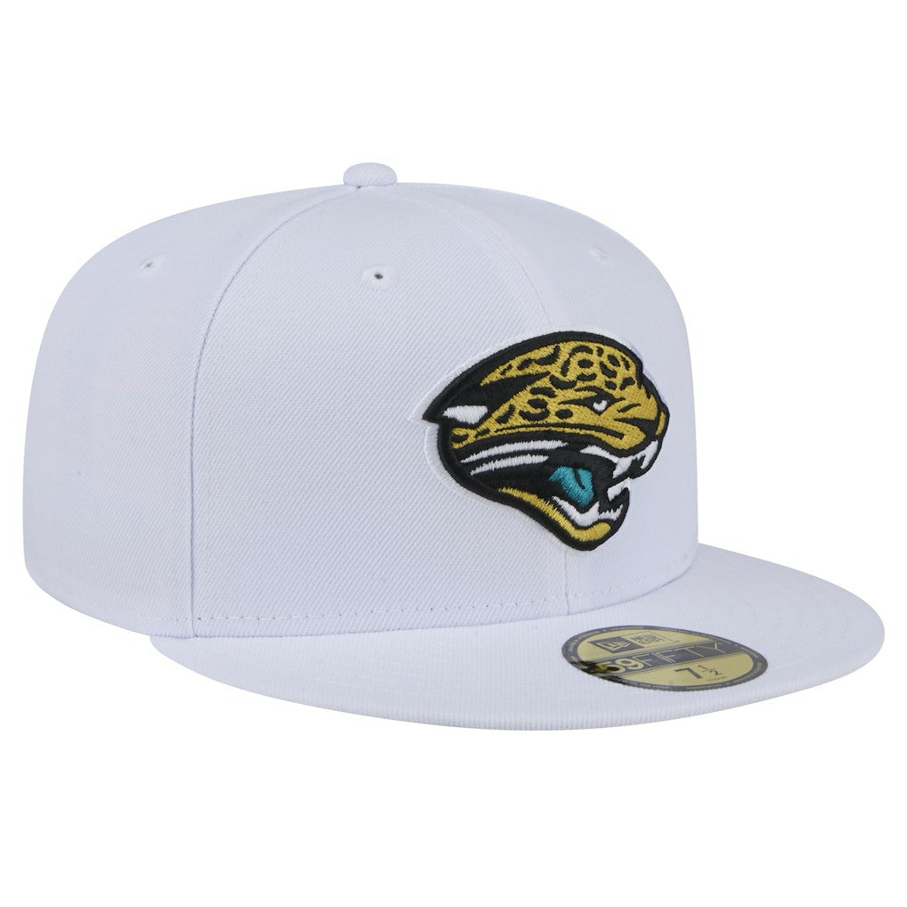 Jacksonville Jaguars New Era Throwback Logo Omaha 59FIFTY Fitted Hat - White cheap