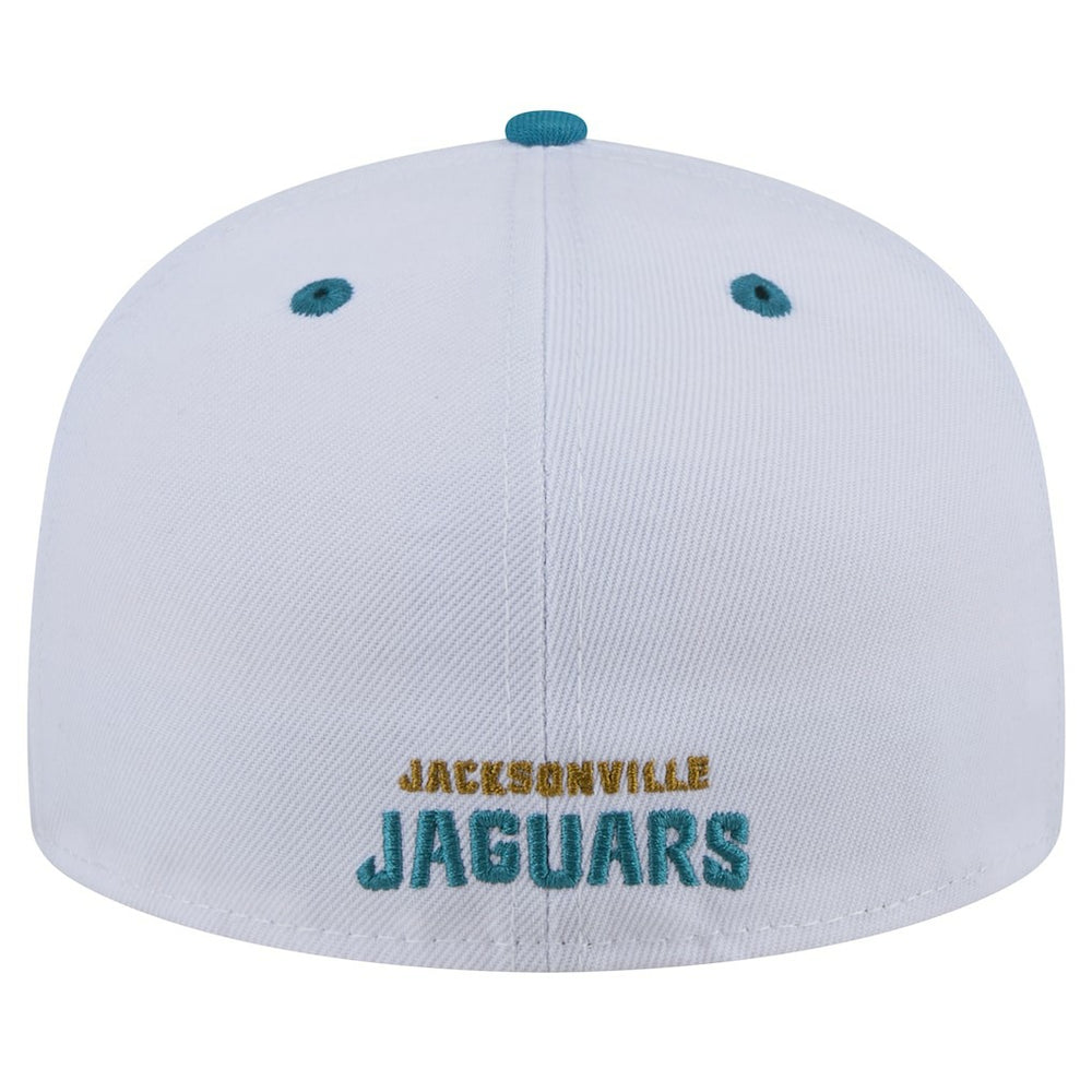 Jacksonville Jaguars New Era Throwback Logo Flipside Two-Tone 59FIFTY Fitted Hat - White/Teal on sale