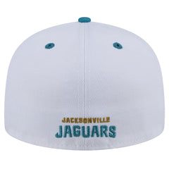 Jacksonville Jaguars New Era Throwback Logo Flipside Two-Tone 59FIFTY Fitted Hat - White/Teal on sale