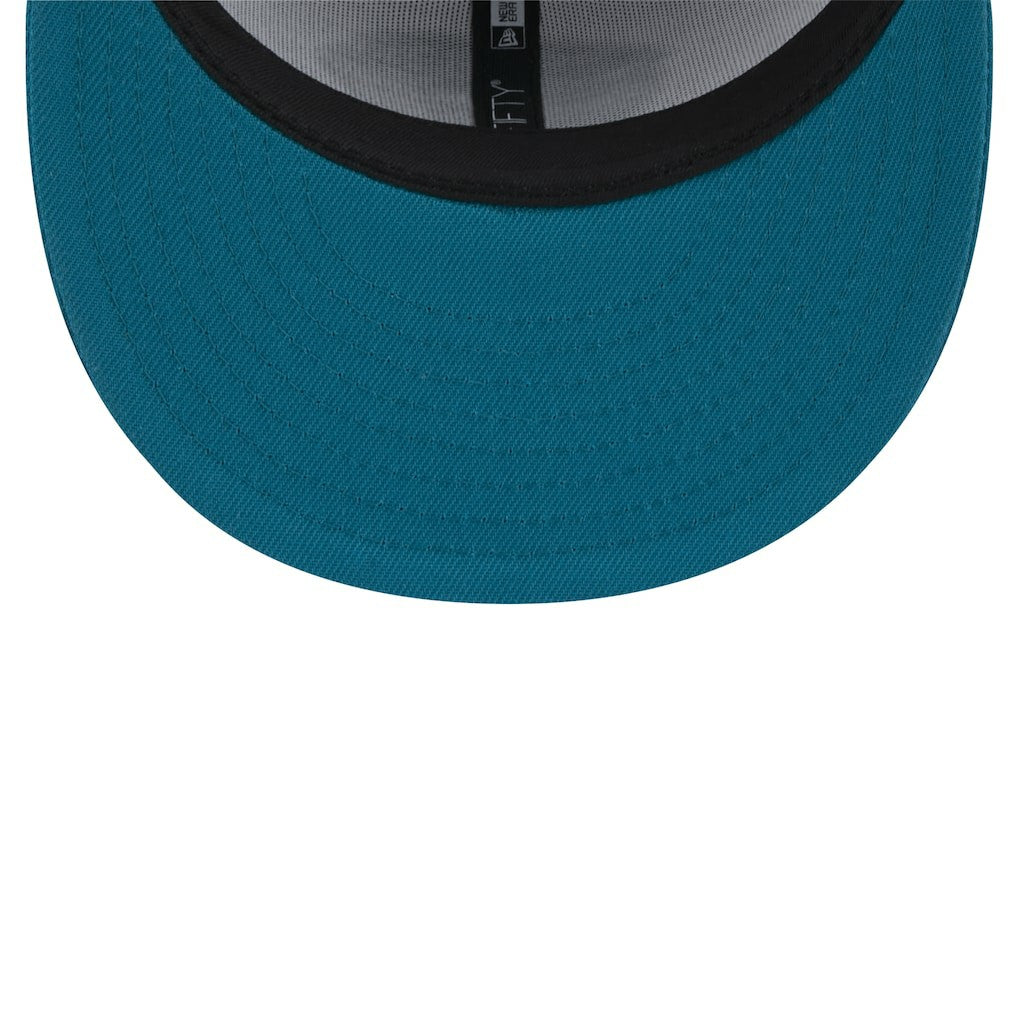 Jacksonville Jaguars New Era Throwback Logo Flipside Two-Tone 59FIFTY Fitted Hat - White/Teal on sale
