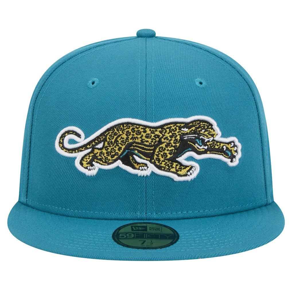 Jacksonville Jaguars New Era Throwback Crawl Omaha 59FIFTY Fitted Hat - Teal sale