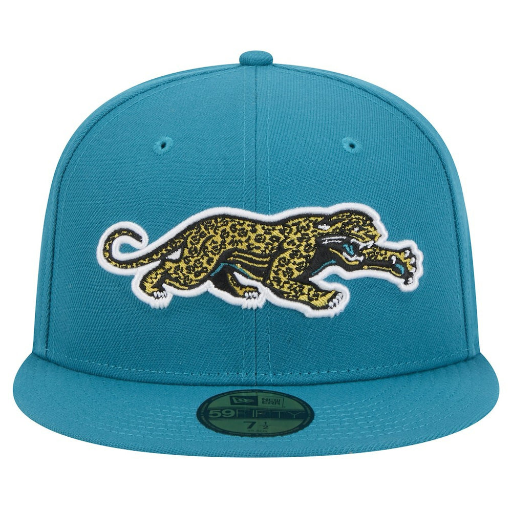 Jacksonville Jaguars New Era Throwback Crawl Omaha 59FIFTY Fitted Hat - Teal sale