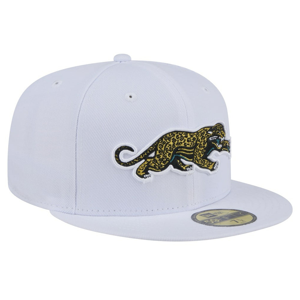 Jacksonville Jaguars New Era Throwback Crawl Omaha 59FIFTY Fitted Hat - White on sale