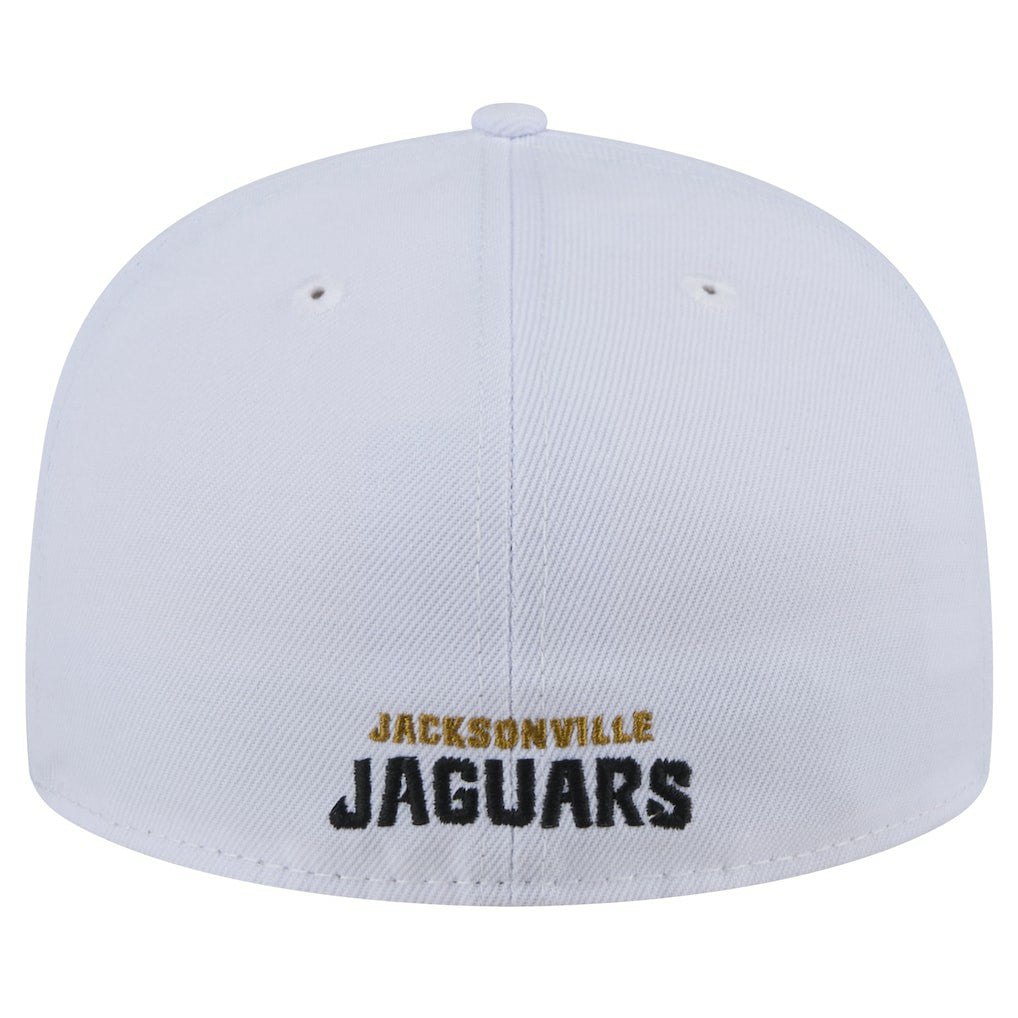 Jacksonville Jaguars New Era Throwback Crawl Omaha 59FIFTY Fitted Hat - White on sale