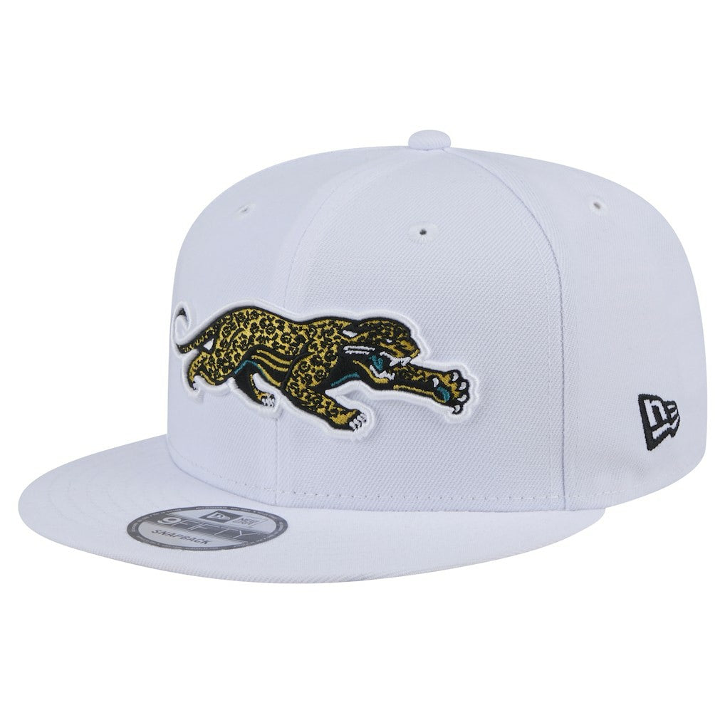Jacksonville Jaguars New Era Throwback Crawl Standard 9FIFTY Snapback Hat - White sale
