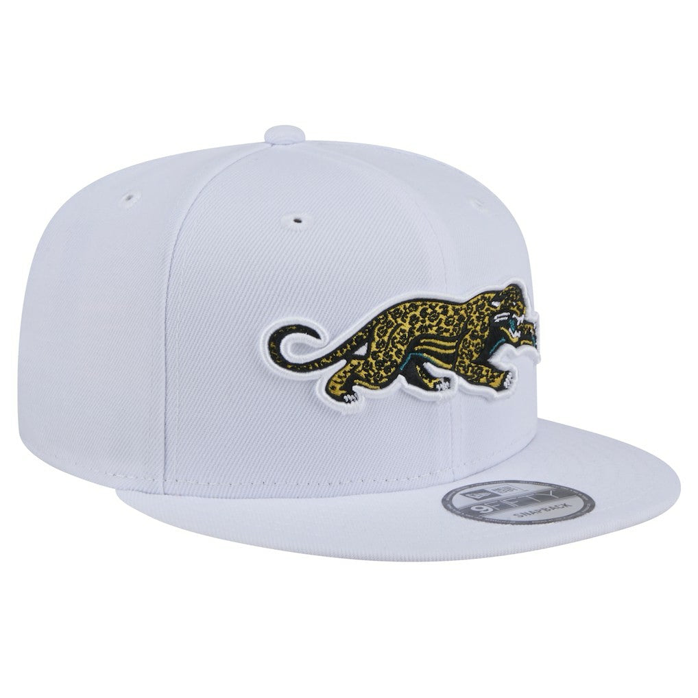 Jacksonville Jaguars New Era Throwback Crawl Standard 9FIFTY Snapback Hat - White sale