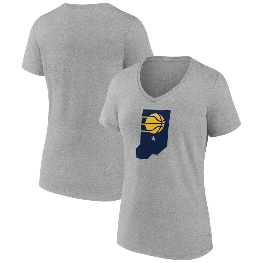 Indiana Pacers Women's Alternate Logo V-Neck T-Shirt - Gray cheap