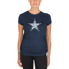 Dallas Cowboys New Era Women's Ruched Side T-Shirt - Navy outlet