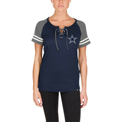 Dallas Cowboys New Era Women's Lace-Up Raglan T-Shirt - Navy online